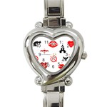 Ten Commandments Heart Italian Charm Watch