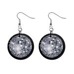 Discoball 1  Button Earrings