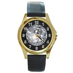 Discoball Round Gold Metal Watch