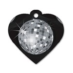 Discoball Dog Tag Heart (One Side)