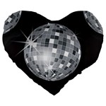 Discoball Large 19  Premium Heart Shape Cushion