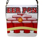 Beer Pong legend Flap Closure Messenger Bag (L)