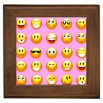 pastel pink Emoji  Framed Tile