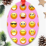 pastel pink Emoji  Ornament (Oval)