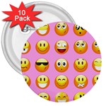 pastel pink Emoji  3  Button (10 pack)