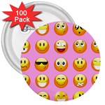 pastel pink Emoji  3  Button (100 pack)