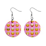 pastel pink Emoji  1  Button Earrings