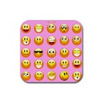 pastel pink Emoji  Rubber Coaster (Square)