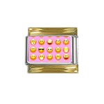 pastel pink Emoji  Gold Trim Italian Charm (9mm)