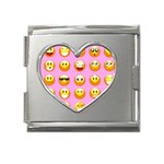 pastel pink Emoji  Mega Link Heart Italian Charm (18mm)