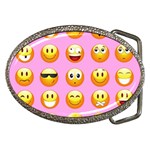 pastel pink Emoji  Belt Buckle