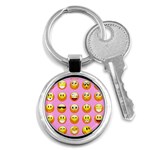 pastel pink Emoji  Key Chain (Round)