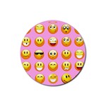 pastel pink Emoji  Rubber Coaster (Round)