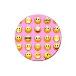 pastel pink Emoji  Magnet 3  (Round)