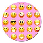 pastel pink Emoji  Magnet 5  (Round)