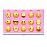 pastel pink Emoji  Business Card Holder