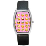 pastel pink Emoji  Barrel Style Metal Watch