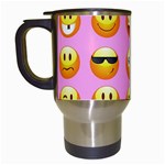 pastel pink Emoji  Travel Mug (White)