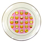 pastel pink Emoji  Porcelain Plate