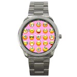 pastel pink Emoji  Sport Metal Watch