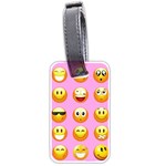 pastel pink Emoji  Luggage Tag (two sides)