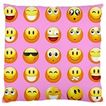 pastel pink Emoji  Large Cushion Case (One Side)