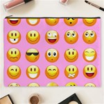 pastel pink Emoji  Cosmetic Bag (XXXL)