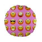 pastel pink Emoji  Standard 15  Premium Round Cushion 