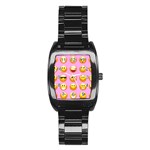 pastel pink Emoji  Stainless Steel Barrel Watch