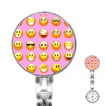 pastel pink Emoji  Stainless Steel Nurses Watch