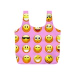 pastel pink Emoji  Full Print Recycle Bag (S)