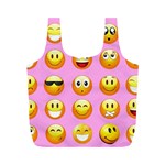 pastel pink Emoji  Full Print Recycle Bag (M)