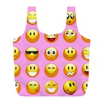 pastel pink Emoji  Full Print Recycle Bag (L)