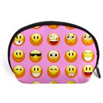 pastel pink Emoji  Accessory Pouch (Large)