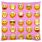 pastel pink Emoji  Large Flano Cushion Case (One Side)