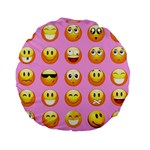 pastel pink Emoji  Standard 15  Premium Flano Round Cushion 