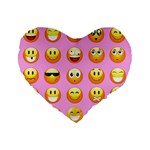 pastel pink Emoji  Standard 16  Premium Flano Heart Shape Cushion 