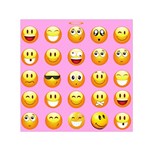 pastel pink Emoji  Small Satin Scarf (Square)