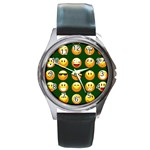 hunter green Emoji Round Metal Watch