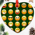 hunter green Emoji Ornament (Heart)