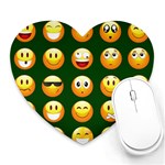 hunter green Emoji Heart Mousepad