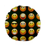 hunter green Emoji Standard 15  Premium Round Cushion 