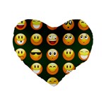 hunter green Emoji Standard 16  Premium Heart Shape Cushion 