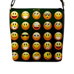 hunter green Emoji Flap Closure Messenger Bag (L)