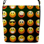 hunter green Emoji Flap Closure Messenger Bag (S)