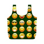 hunter green Emoji Full Print Recycle Bag (M)