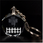 hunter green Emoji Clover 3D Engraving Circle Key Chain