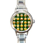 hunter green Emoji Round Italian Charm Watch