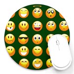 hunter green Emoji Round Mousepad