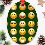 hunter green Emoji Ornament (Oval)